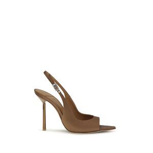 LE SILLA Brown Silk Stiletto Heel Women's Sandals